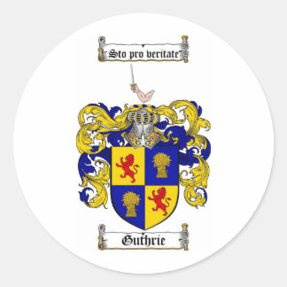 GUTHRIE-FAMILIENWAPPEN - WAFFENSCHUTZSCHUTZ RUNDER AUFKLEBER
