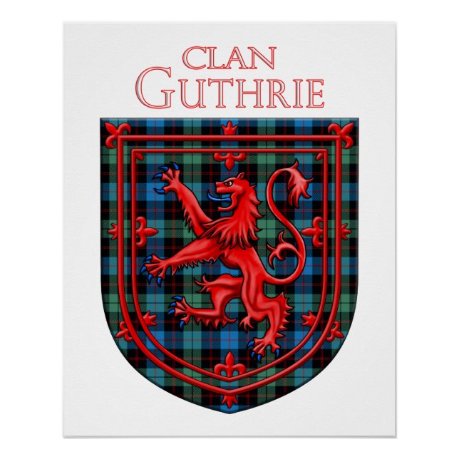 Guthrie Tartan Scottish Kariert Lion Rampant Poster (Vorderseite)