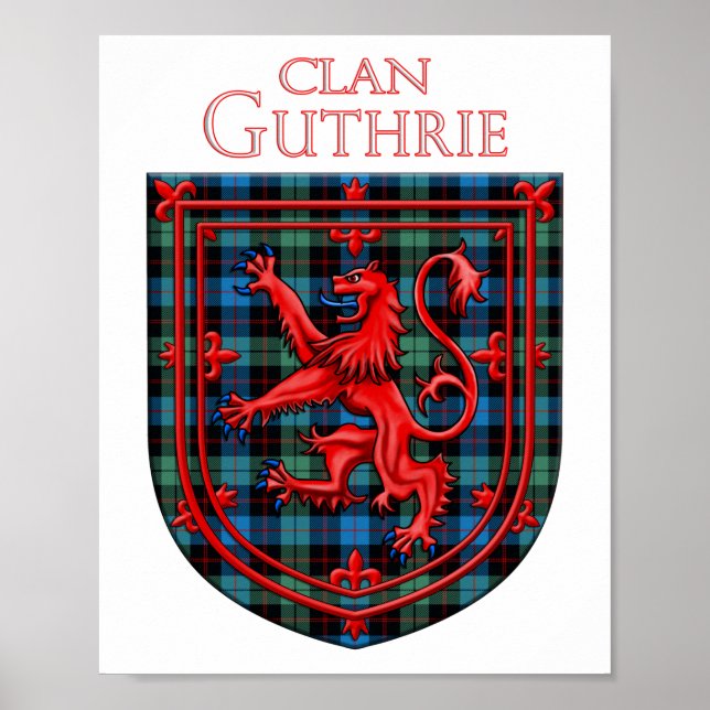 Guthrie Tartan Scottish Kariert Lion Rampant Poster (Vorne)