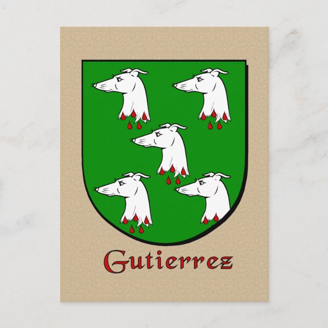 Gutierrez-Familie Heraldic Shield Postkarte (Vorderseite)