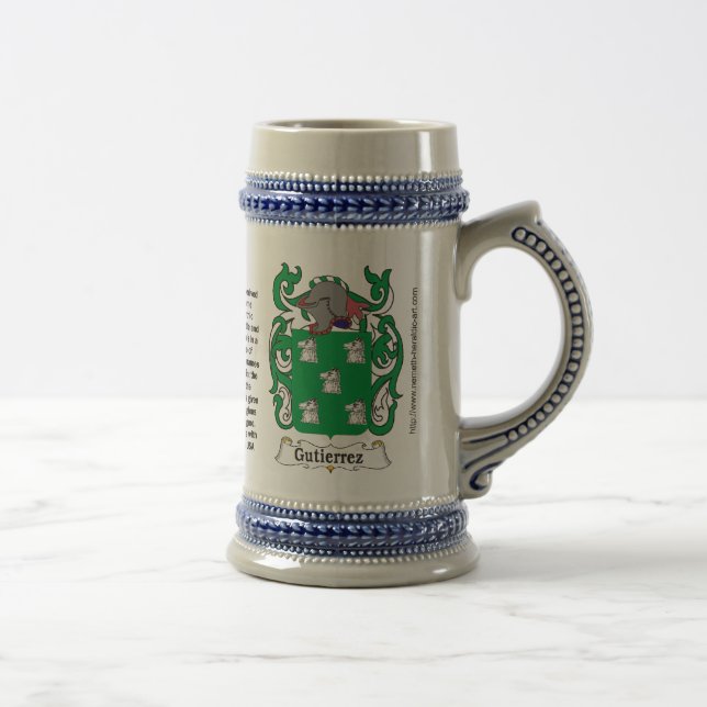 Gutiérrez-Familien-Wappen Stein Bierglas (Rechts)