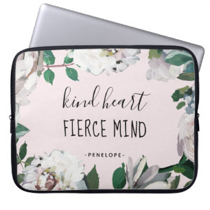 Gütiges Herz Starker Geist Wasserfarbe Floral Laptopschutzhülle