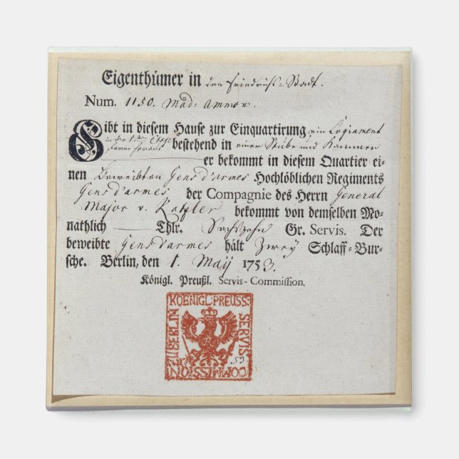 Gutschein, 1759 magnet (Vorne)