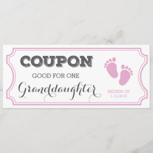 Gutschein für eine Grandtochter Baby Ankündigung