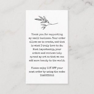 Gutschein für Kleinunternehmen Visitenkarte