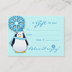 Gutschein für Salon Spa Xmas Schneeglöckchen Pingu Rabattkarte