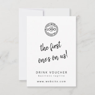 Gutschein mit Logokarte trinken RSVP Karte