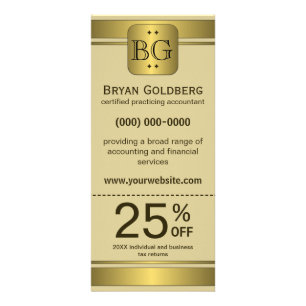 Gutschein-Rackkarten für Creme und Goldplatten Werbekarte