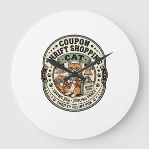 Gutschein-Spar-Shopping-Katze Gutschein-Spar-Shopp Große Wanduhr