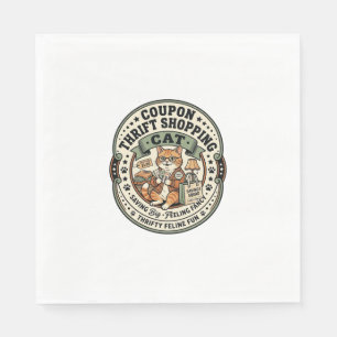 Gutschein-Spar-Shopping-Katze Gutschein-Spar-Shopp Serviette