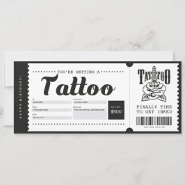 Gutscheinschein für Tattoo-Geschenkgutscheine Einladung
