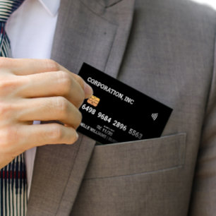 Gutschrift Debitkarte Schwarz Visitenkarte