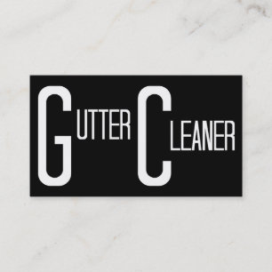 Gutter Cleaner Black Simple Business Card Visitenkarte