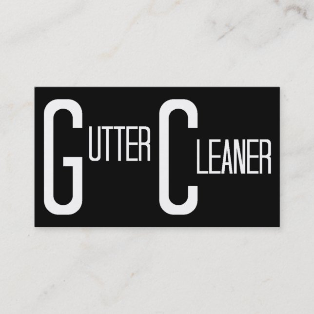 Gutter Cleaner Black Simple Business Card Visitenkarte (Vorderseite)