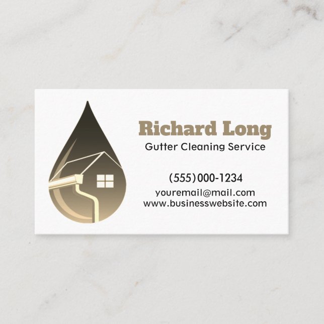 Gutter Clearing Service Business Card Visitenkarte (Vorderseite)