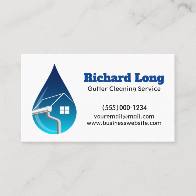 Gutter Clearing Service Business Card Visitenkarte (Vorderseite)