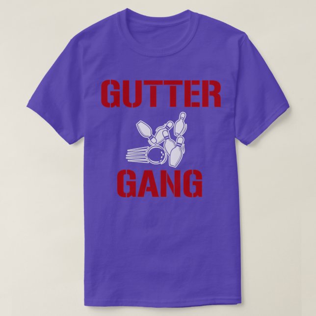Gutter Gang Bowl Funny Bowling Bowler T T-Shirt (Design vorne)