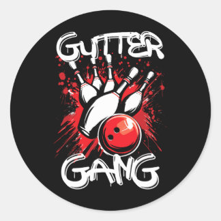 Gutter Gang Bowling-Spieler Strike Bowler passend Runder Aufkleber