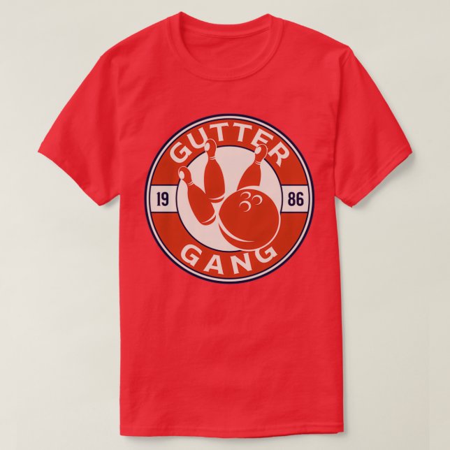 Gutter Gang Bowling Team T T-Shirt (Design vorne)