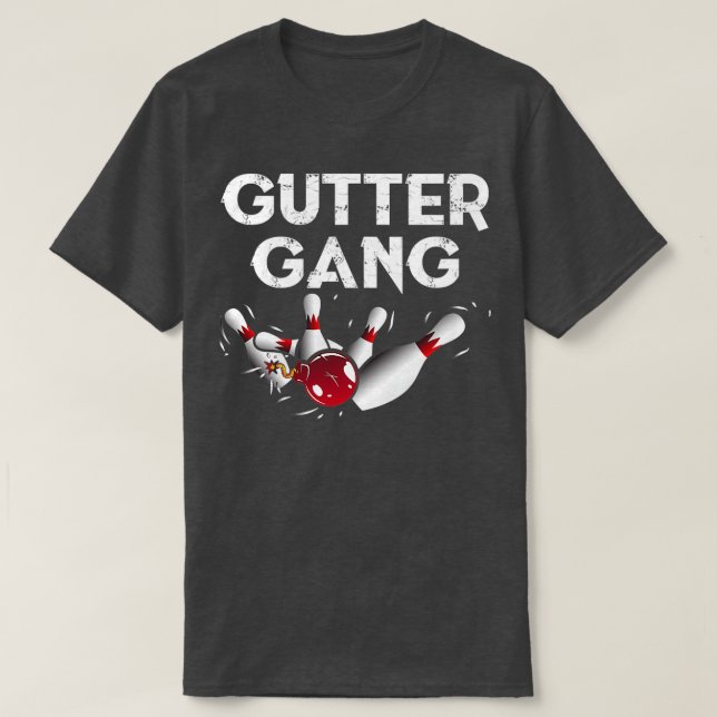 Gutter Gang Funny Bowling Bowling T T-Shirt (Design vorne)