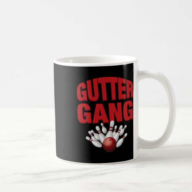 Gutter Gang Lustiger Bowling-Mannschaftsname passe Kaffeetasse (Rechts)