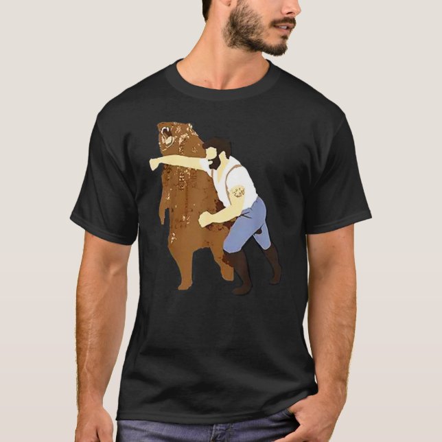 Guy Punching Bear (2) T-Shirt (Vorderseite)