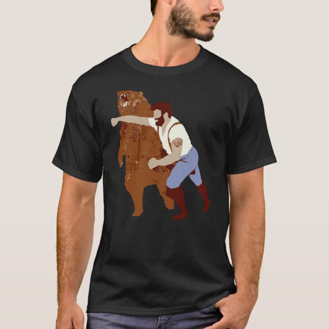 Guy Punching Bear (3) T-Shirt (Vorderseite)