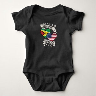Guyana American Heart Flags Guyana Amerika Baby Strampler
