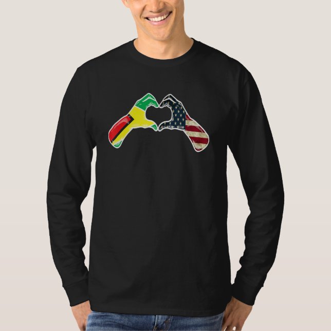 Guyana American USA Flag - USA Guyanese Heart_1 T-Shirt (Vorderseite)