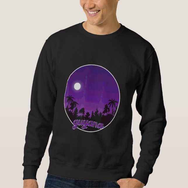 Guyana bei Nacht mit Palmen Sweatshirt (Vorderseite)