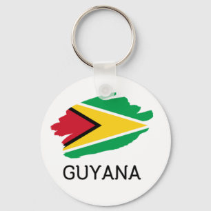 Guyana Button Schlüsselanhänger