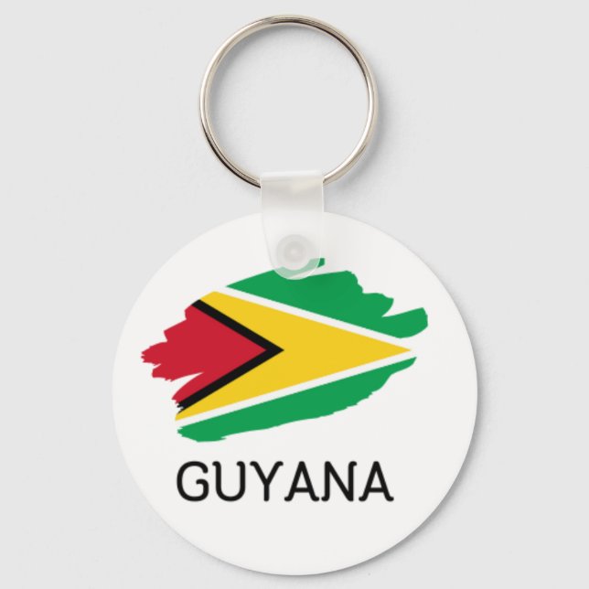 Guyana Button Schlüsselanhänger (Vorderseite)