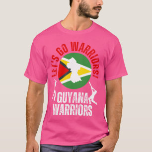 Guyana Cricket mit Fahne und Schlagmännerfliege T-Shirt