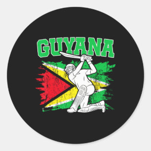 Guyana Cricket Patriotische Frau Guyanese Cricket Runder Aufkleber