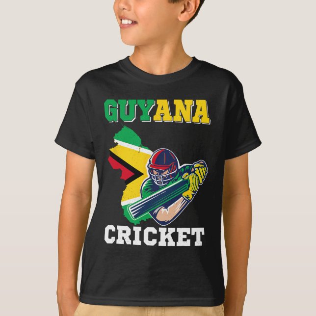 Guyana Cricket Player Flag Jersey Guyana Sports  T-Shirt (Vorderseite)
