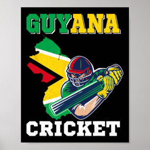 Guyana Cricketspieler Flagge Jersey Guyana Sport Poster
