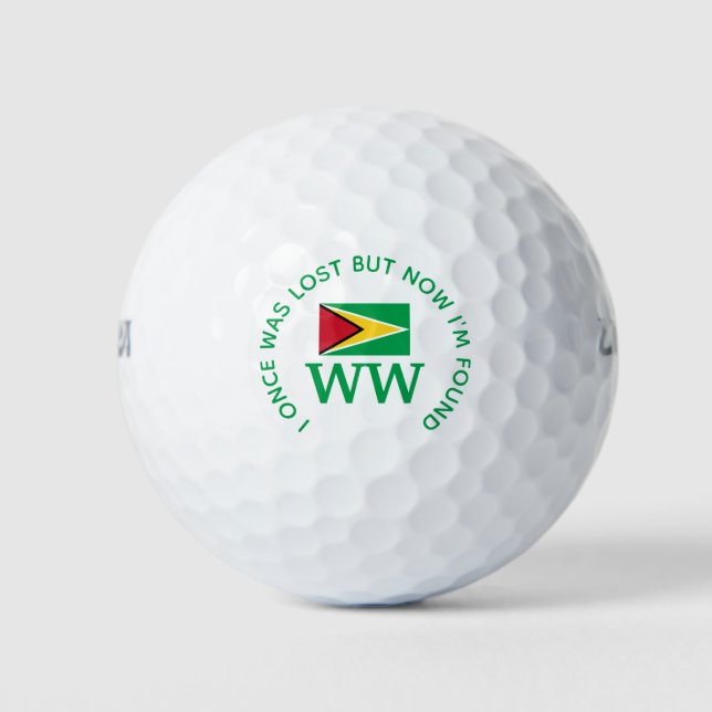 GUYANA Custom MONOGRAM Christlich Lost gefunden Golfball (Vorderseite)
