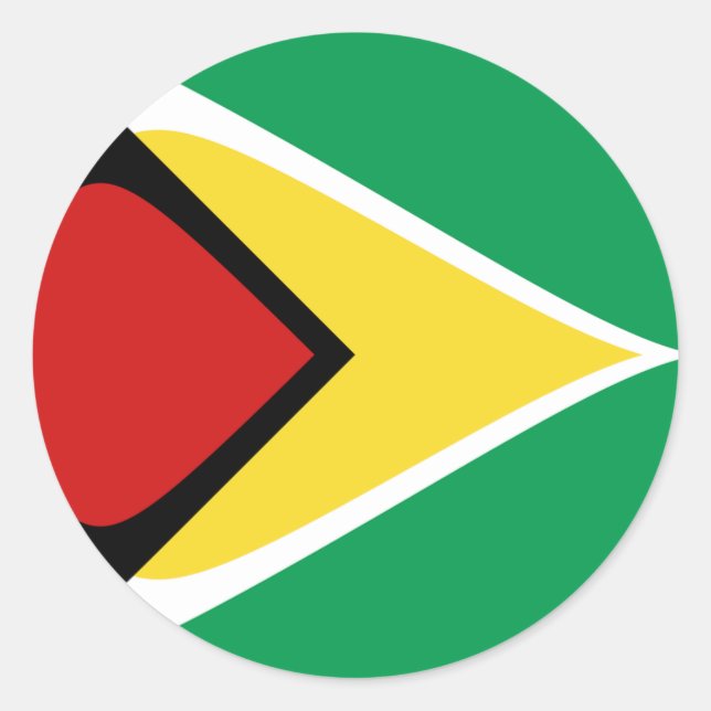 Guyana Fisheye Flag-Aufkleber Runder Aufkleber (Vorderseite)