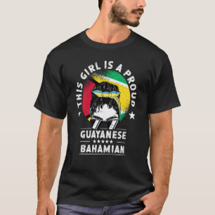 Guyana Flag Bahamas Grown Women Girl Citizen Pride T-Shirt