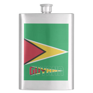 Guyana Flag Elegant Patriotic Flask Flachmann