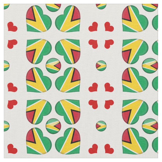 Guyana Flag & Guyana Herbstmode Stoff (Nahaufnahme)