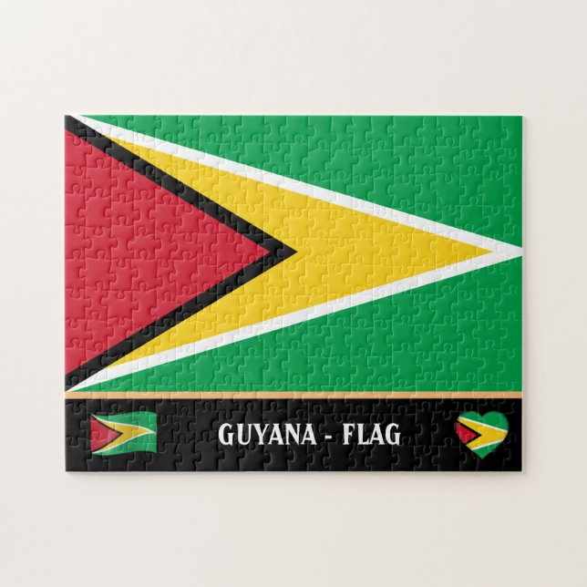Guyana Flag & Guyana Land / Guyana Puzzle (Horizontal)