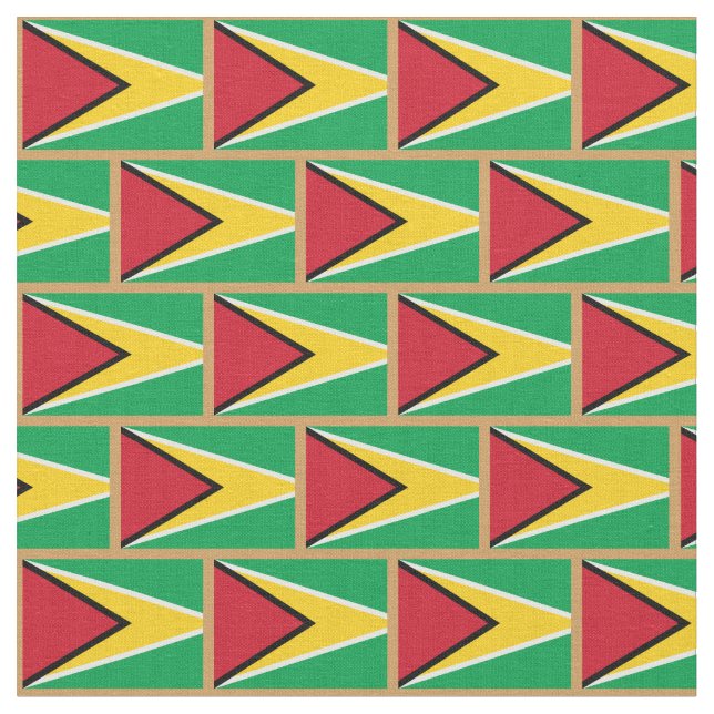 Guyana Flag & Guyana Modefabrik / Sport Stoff (Nahaufnahme)