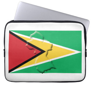 GUYANA Flag Map Patriotic Computer WHITE Laptopschutzhülle