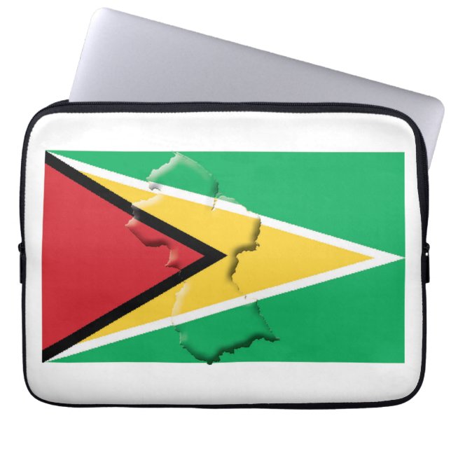 GUYANA Flag Map Patriotic Computer WHITE Laptopschutzhülle (Vorderseite)
