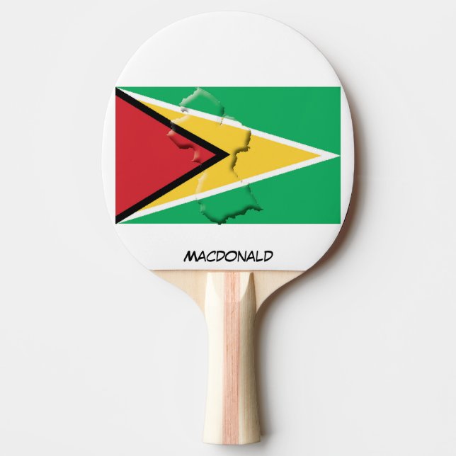 GUYANA FLAG & MAP Personalisiert Tischtennis Schläger (Vorderseite)