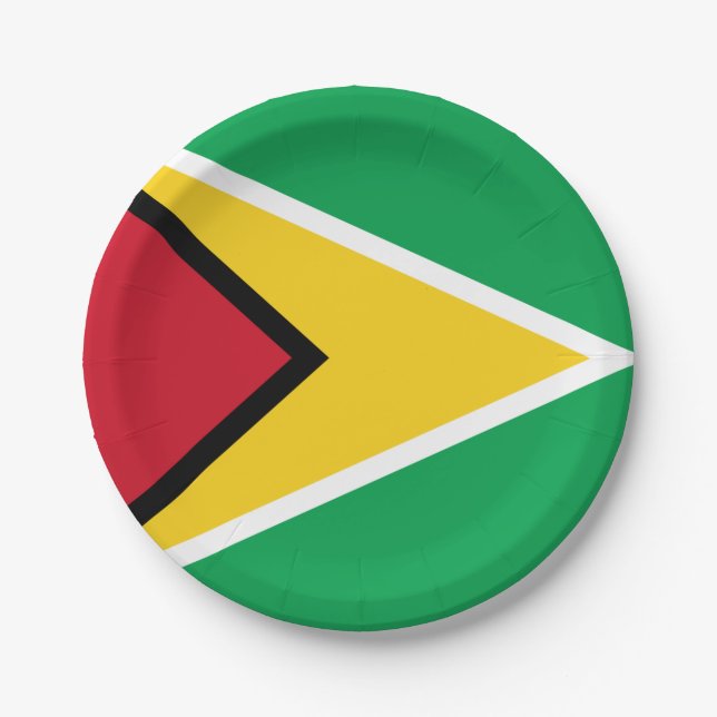 Guyana flag  pappteller (Vorderseite)
