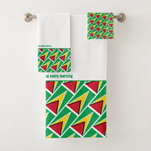 GUYANA FLAG Personalisierte Schrift WEISS Badhandtuch Set