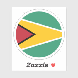 Guyana Flag Round Sticker