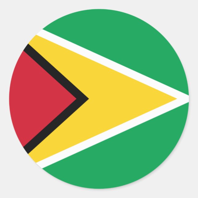Guyana flag  runder aufkleber (Vorderseite)